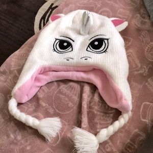K ACCESSORIES UNICORN BEANIE PINK AND WHITE